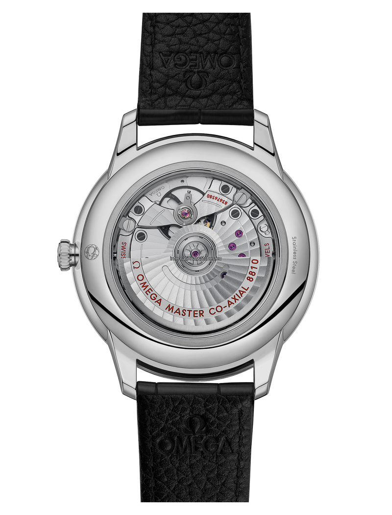 De Ville Prestige 41 mm, steel on leather strap - 434.13.41.21.10.001