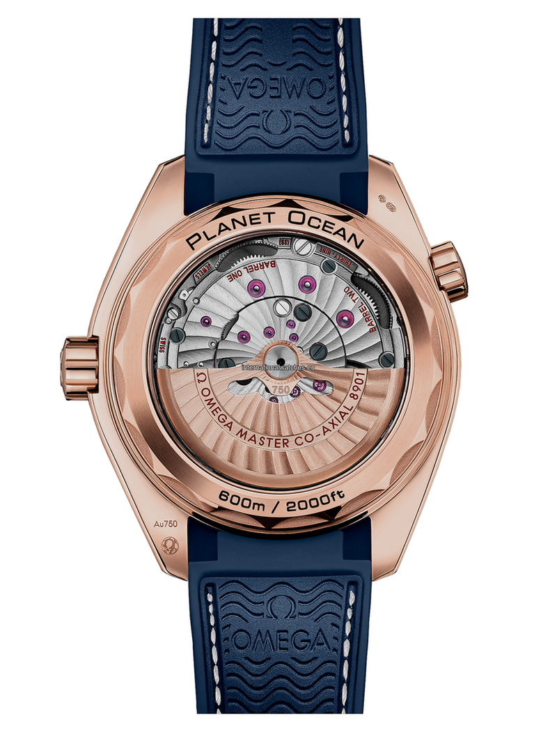 Seamaster Planet Ocean 600M 43.5 mm, Sedna™ gold on leather strap with rubber lining - 215.63.44.21.03.001
