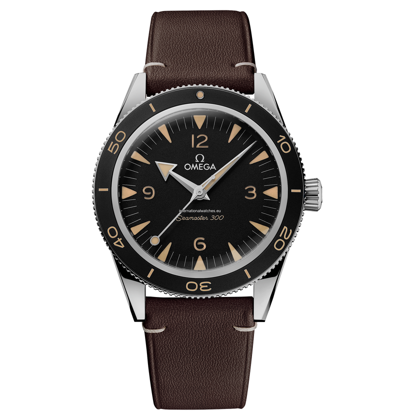 Seamaster 300 41 mm, steel on leather strap - 234.32.41.21.01.001