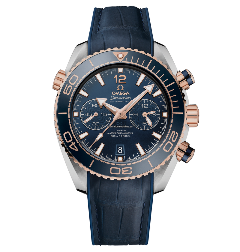 Seamaster Planet Ocean 600M 45.5 mm, steel - Sedna™ gold on leather strap with rubber lining - 215.23.46.51.03.001