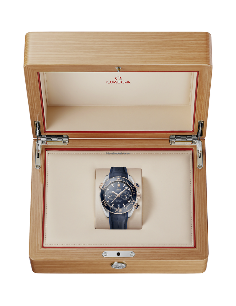 Seamaster Planet Ocean 600M 45.5 mm, steel - Sedna™ gold on leather strap with rubber lining - 215.23.46.51.03.001