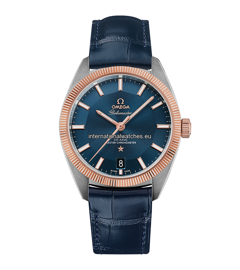 Constellation Globemaster 39 mm, steel - Sedna™ gold on leather strap - 130.23.39.21.03.001