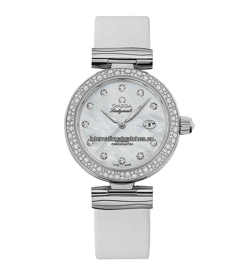 De Ville Ladymatic 34 mm, steel on leather strap - 425.37.34.20.55.002