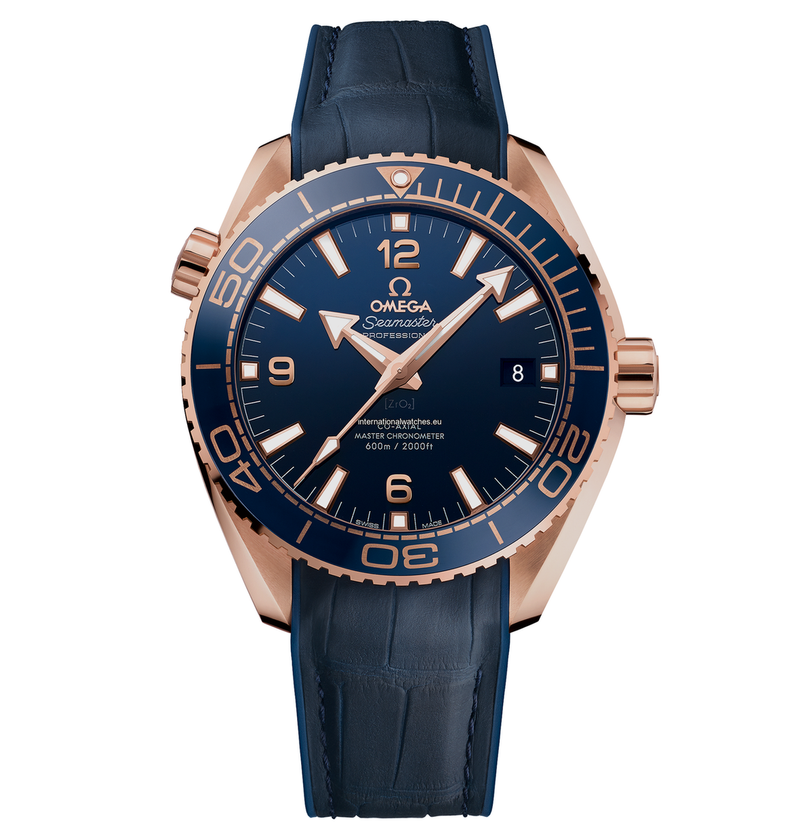 Seamaster Planet Ocean 600M 43.5 mm, Sedna™ gold on leather strap with rubber lining - 215.63.44.21.03.001