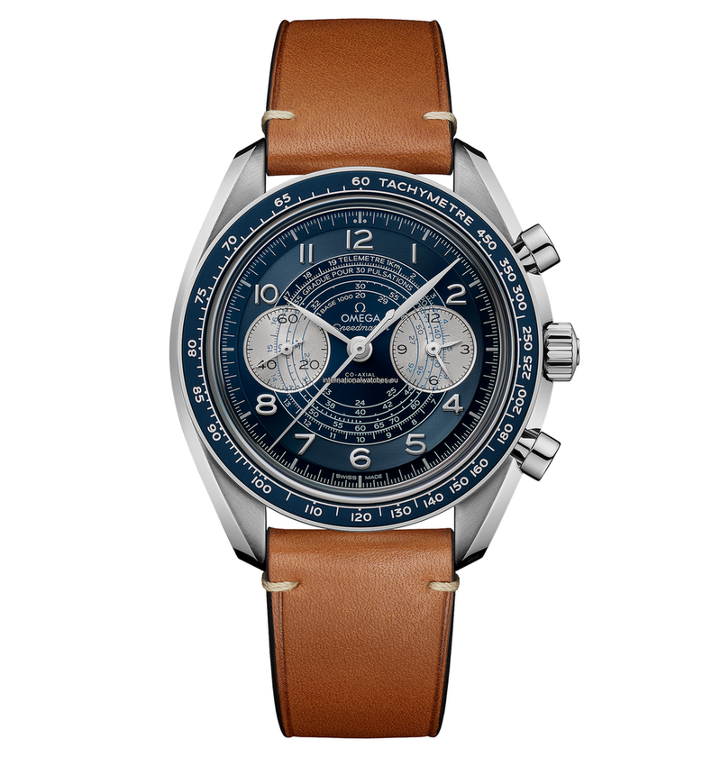 Speedmaster Chronoscope 43 mm, steel on leather strap - 329.32.43.51.03.001